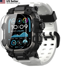 Apple Watch Ultra 3 2 1 Rugged Case with Tactical Band 49mm Bumper Cover White