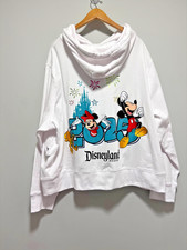 Disneyland Resort 2025 Mickey Minnie 3X Full Zip Hoodie White NWT Disney Embroid