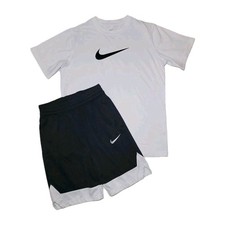Nike Dri-fit Youth Medium Black/White Athletic Shorts And Tshirt Outfit