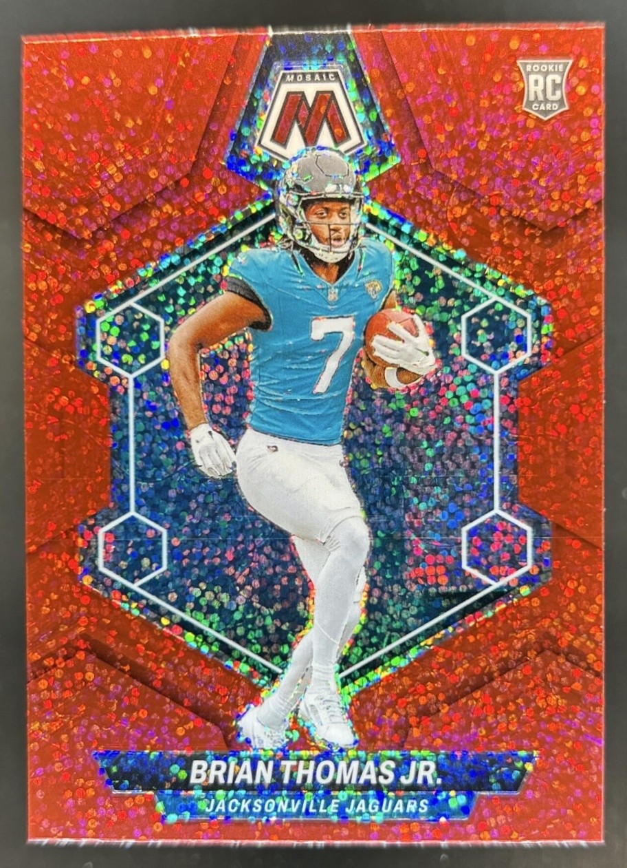 2024 Panini Mosaic Brian Thomas Jr. RC Red Sparkle Prizm Rookie #323 Jaguars