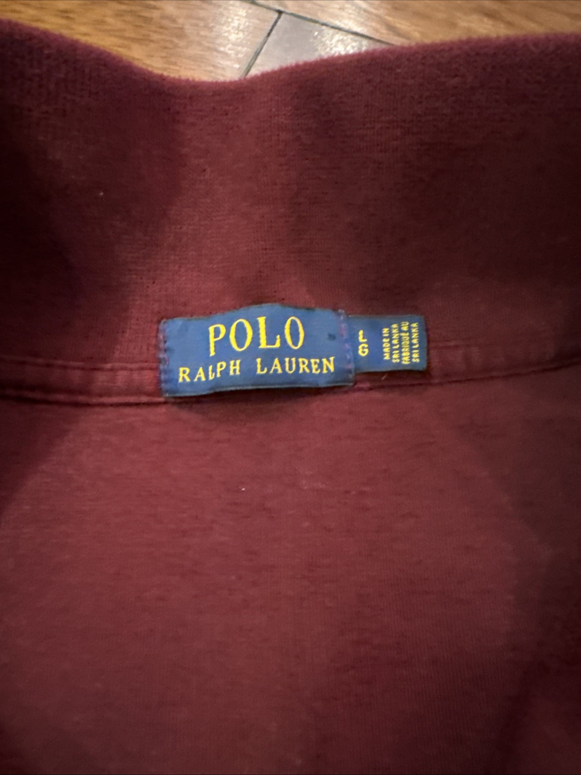 Polo Ralph Lauren maglione uomo L bordeaux pull over quarto zip felpa pony