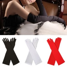 Women's Satin Long Gloves Opera Wedding Bridal Evening Party Prom Costume Glove