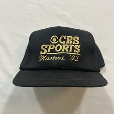 Vintage 1993 CBS Sports The Masters Golf Hat Cap Black And Gold Rare