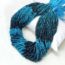 Natural Blue Apatite Gemstone 2.5 mm Size Faceted Round Beads 13" Strand