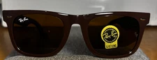 2140 Ray-Ban Unisex Square Sunglasses Glass Brown lens 54mm