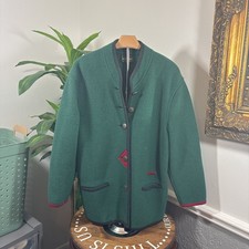 Geiger Austrian Wool Jacket  Boiled Wool Trachten Style  Green - women  s Sz