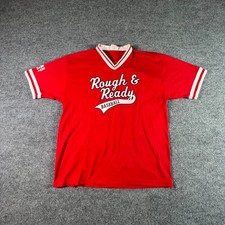 VTG Gator T-Shirt Mens XL Red Rough & Ready Baseball Ringer V-Neck USA Made