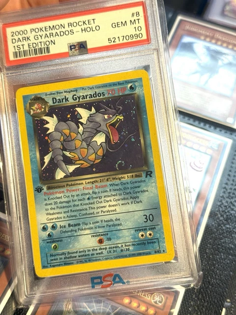 Pokemon Team Rocket Dark Gyarados Holo 1st Edition 8/82 PSA 10 Swirl 🌀