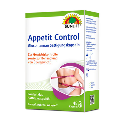 SUNLIFE  Appetit Control Glucomannan Kapseln Appetitkontrolle Diätunterstützung