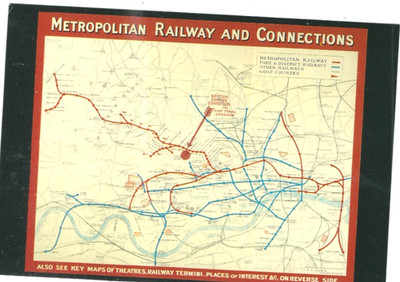 LONDON TRANSPORT MUSEUM METROPOLITAN RAILWAY AND CONNECTIONS CARD NO CK LTM26