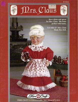 VGT 1992 FIBRE CRAFT MRS.CLAUS SEWING DRESS AND APRON