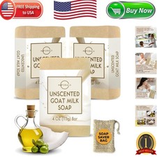 Nourishing Goat Milk Soap 3-Pc Set with Soap Saver Bag - Triple-Milled Quality