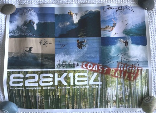 Right Coast Rally Surfing Autographed Poster 23.5 X 18" Ezekiel Surf Team