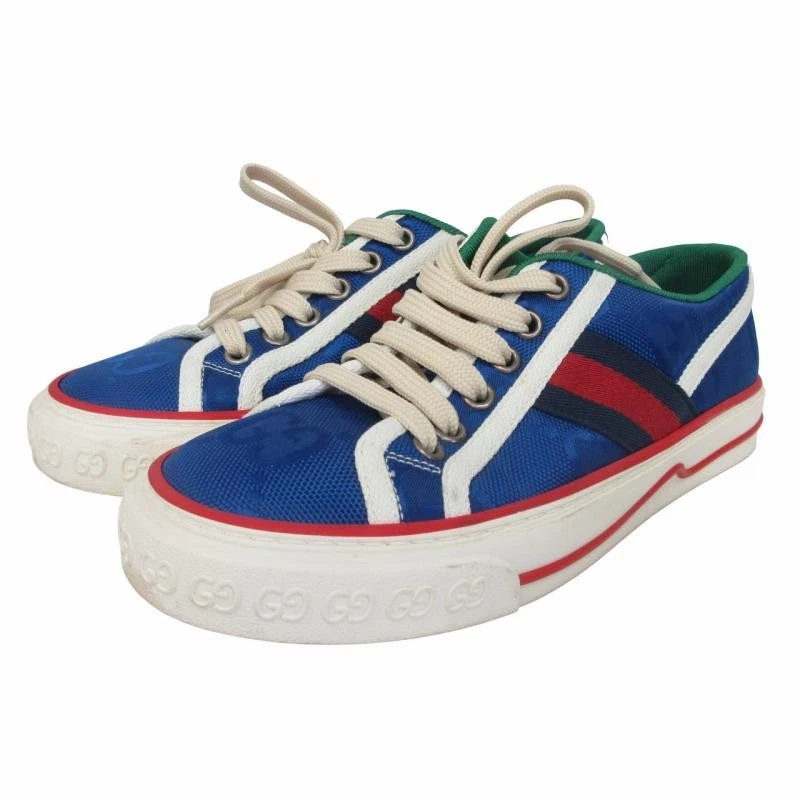 Baskets Gucci Off The Grid Tennis 1997 GG toile bleue 21 cm Japon limitée