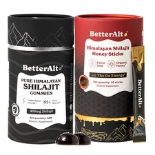 BetterAlt Ultimate Power Up Duo | Shilajit 60 Gummies + Shilajit Honey 30 Sticks