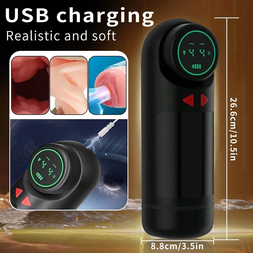 Male Masturbaters Automatic HandsFree Telescopic Cup Sucking Stroker Men Sex Toy - Image 2 of 4