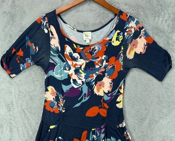 Vestido floral azul estructurado suave Anthropologie Weston Wear pequeño para mujer Foto 2 de 4