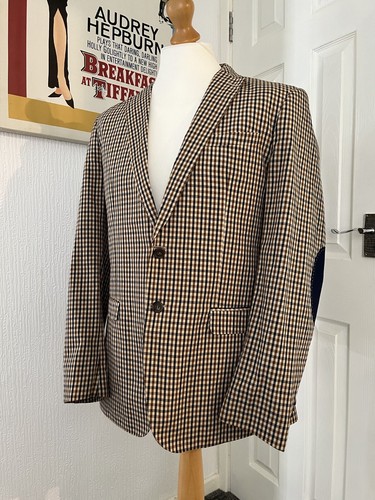 Chaqueta Blazer Feraud Para Hombre House Club Cuadros Marrón Talla 42 Parches en el Codo - Imagen 6 de 14
