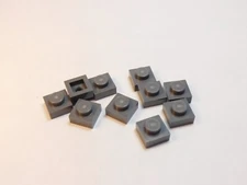 LEGO Lot of 10 Dark Bluish Gray 1x1 Plates A6
