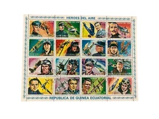HEROES DEL AIRE Rep. de Guinea Equatorial 1974 Gestempelt Lufthelden Briefmarken
