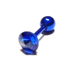 Cartilage/Tragus Ear Titanium Blue 5mm Top 16 Gauge 1/4" Steel *