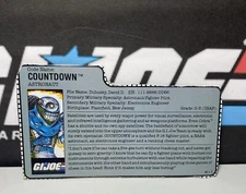 COUNTDOWN (v1) G.I. Joe ARAH 1989 Vintage Astronaut HASBRO File Card 868O Z10