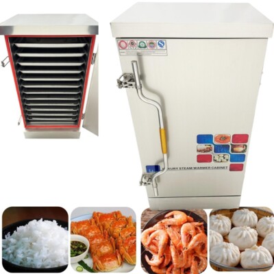 Commercial Kitchen Steamed Rice Cabinet 12 Trays Steamed Bun Electric Steamer