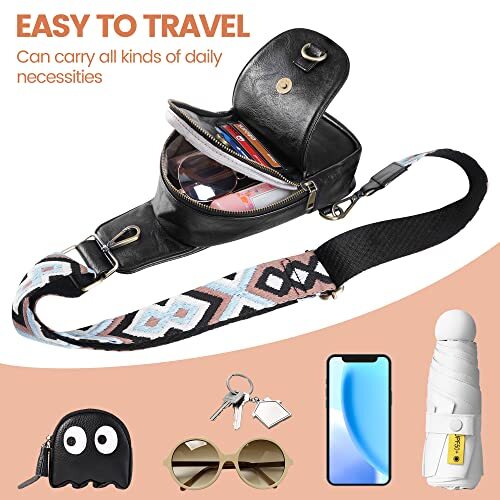 KFXFENQ Sling Bag for Women PU Leather Sling Bag Small Crossbody Sling