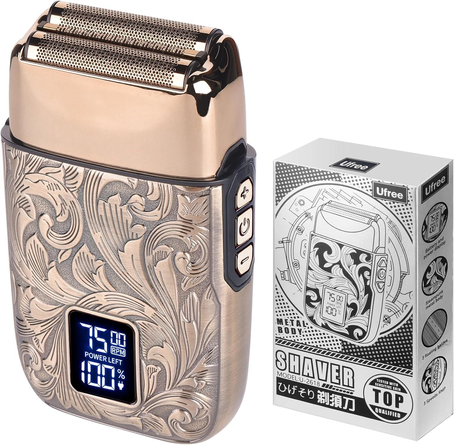 Precision Close Shave Electric Razor - 3 Adjustable Speeds for Ultimate Grooming