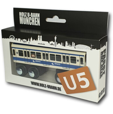 Holzeisenbahn Anhänger U5  U-Bahn München  kompatibel  für Holz Eisenbahn