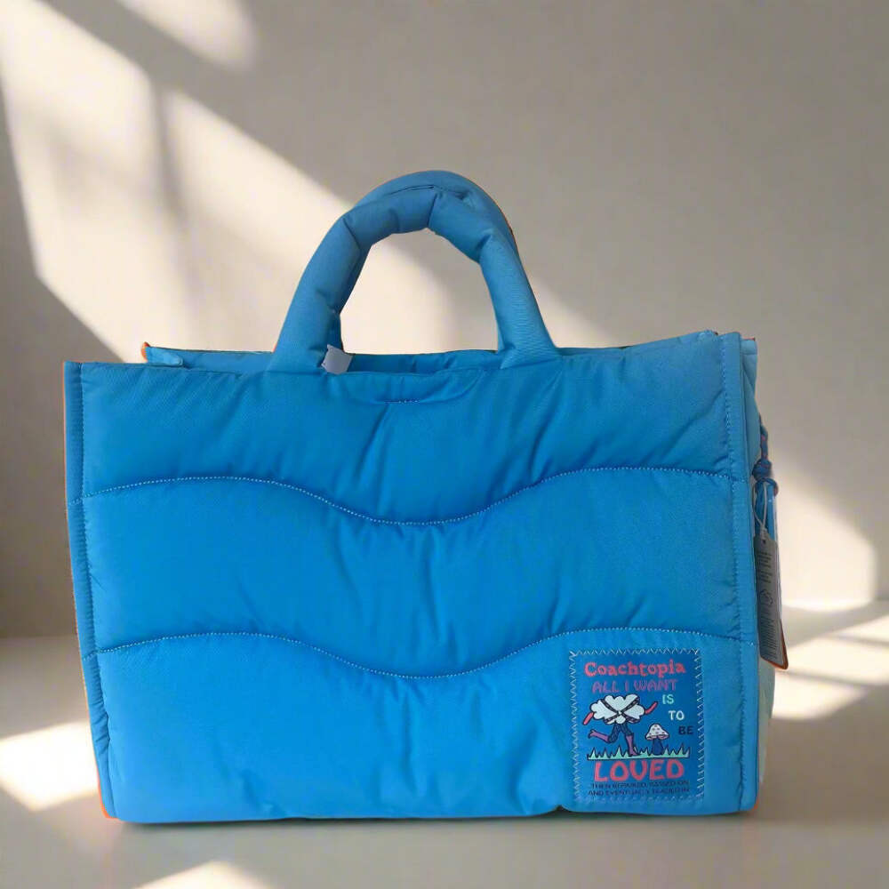 Coach Coachtopia Loop Large Tote Blue Shopper Shoulder Bag CQ057