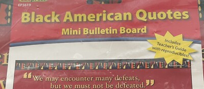 Mini Bulletin Board Set Black American Quotes borders Black History Month NEW