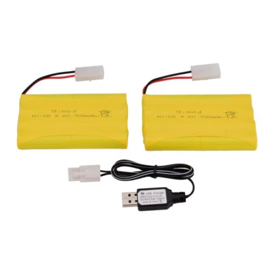 2x 9.6V 700mAh Ni-Cd AA Battery Pack Rechargeable KET-2P Plug For RC Car Toys