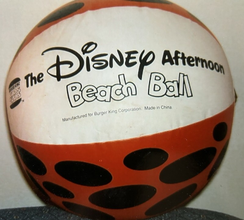Vintage 1980’s Inflatable Disney Afternoon Beach Ball Sold By Burger King