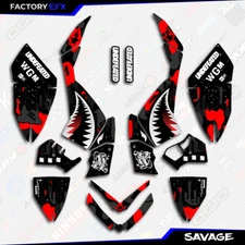 Black & Red Savage Camo Racing Graphics kit fits 06-08 Polaris Outlaw 450 525