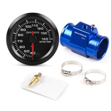 2" 52mm Pointer 7 Color LED Water Temp Gauge w/42mm Joint Pipe Sensor Adapter