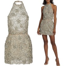 Oscar de la renta Crystal-Embellished Halter Mini Dress
