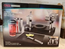 OGGI BARWARE 10 PC STAINLESS STEEL BAR TOOL SET Bar Gift Housewarming Party
