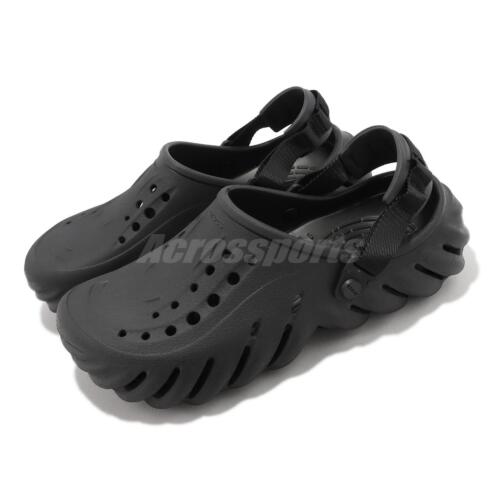 Crocs Echo Clog Black Men Unisex Slip On LifeStyle Casual Sandals 207937-001 - Afbeelding 1 van 8