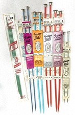 Vintage Knitting Needles Single  Double points Lot 9 Susan Bates Colorful