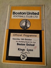 1967/68 Boston United v Kings Lynn FA Cup 3rd Qualifying Round 14th Oct 4 pgs