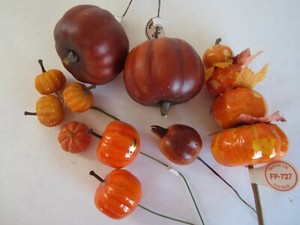 Mixed Lot of PUMPKIN Fall Autumn Artifical Picks Decor Halloween Thanksgiving