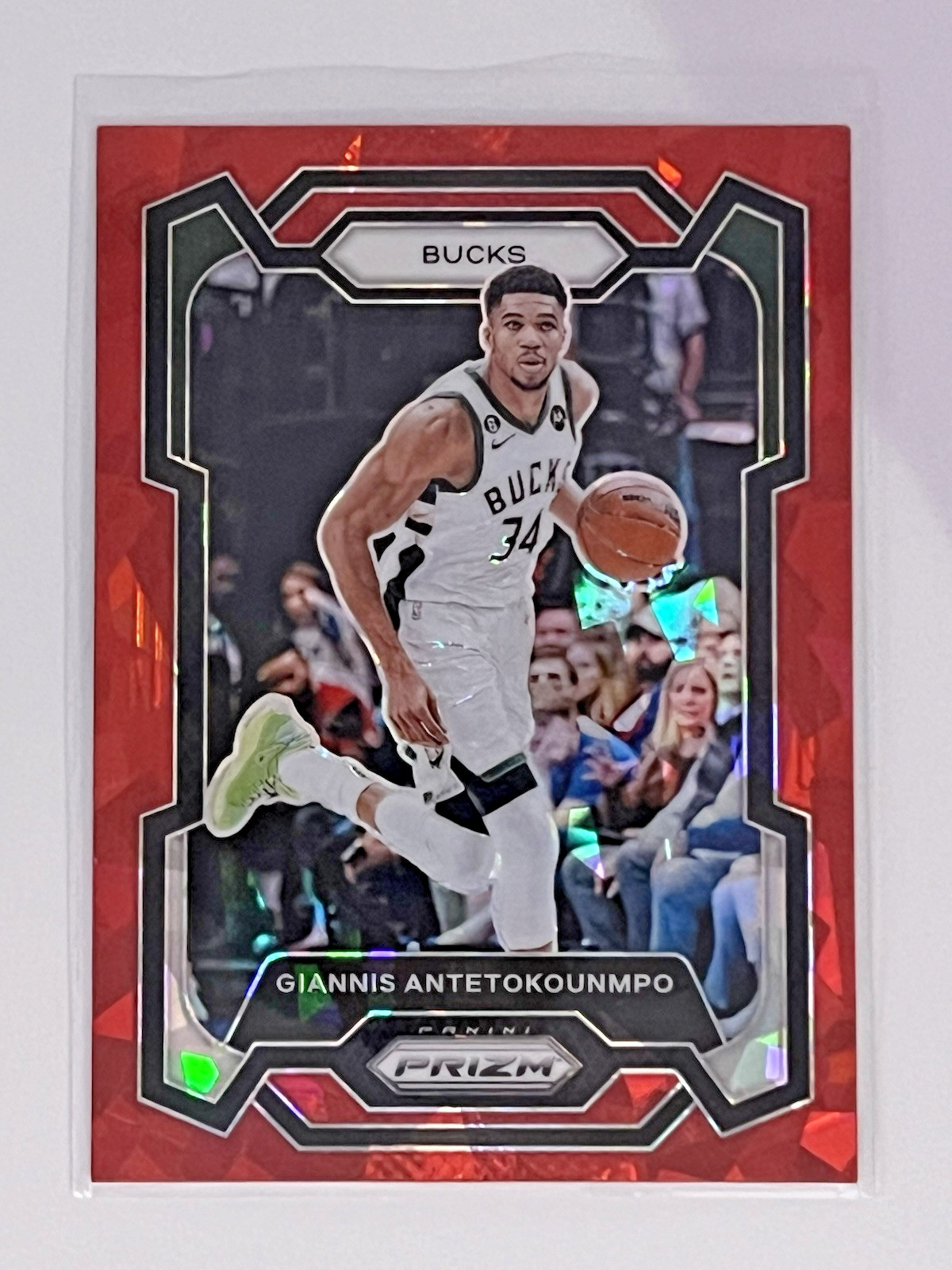 Giannis Antetokounmpo 2023-24 Panini Prizm #103 Prizms Red Ice Milwaukee Bucks