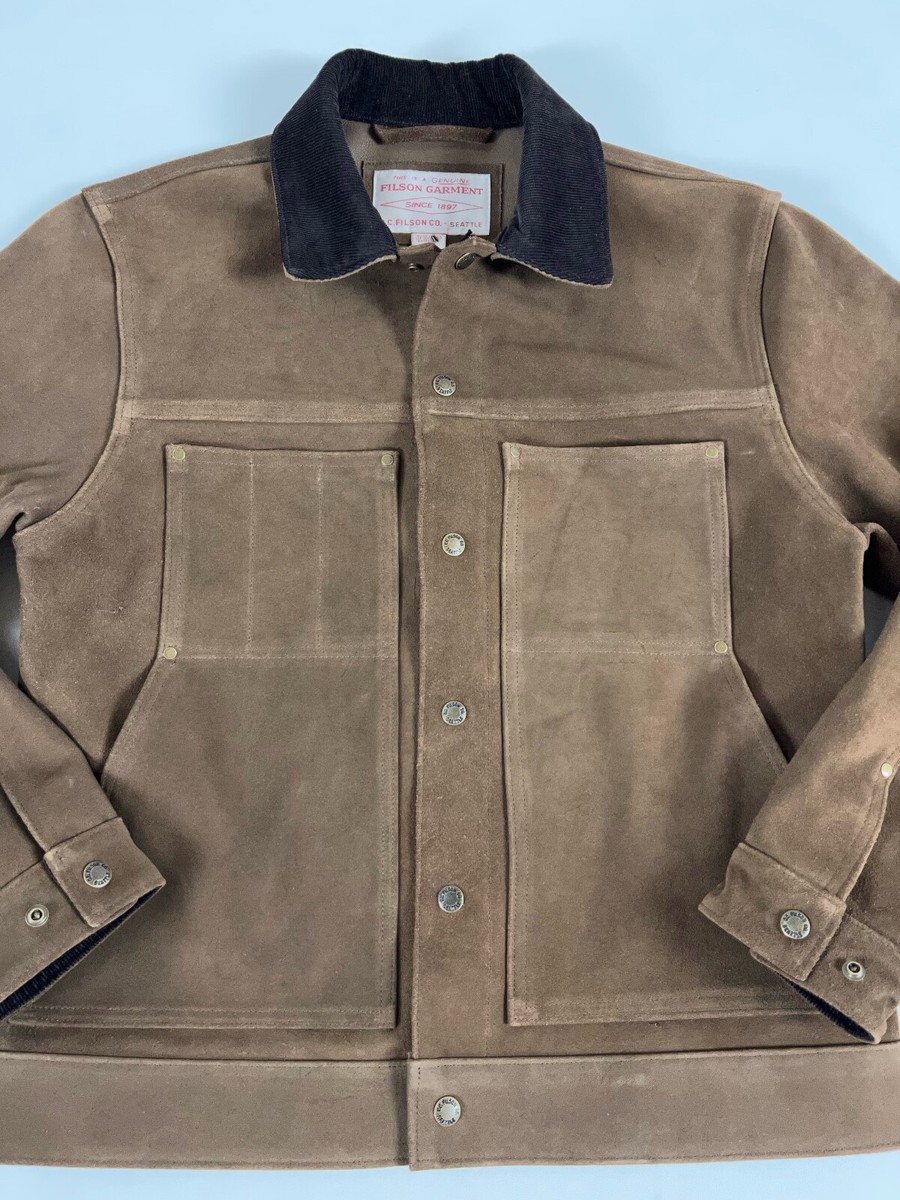 FILSON ROUGHOUT LEATHER SHORT CRUISER JACKET DARK SEPIA M FILSON ROUGHOUT LEATHER SHORT CRUISER JACKET DARK SEPIA M