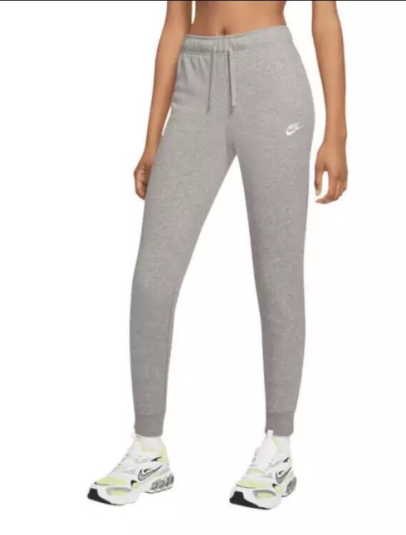 Nike Women's Sportswear Varsity Tight Fleece Jogger Pants Drawstring Grey Med