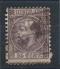 Pays Bas N°11 Obl (FU) 1864 Dentelé 13 1/2 x 14- Guillaume III