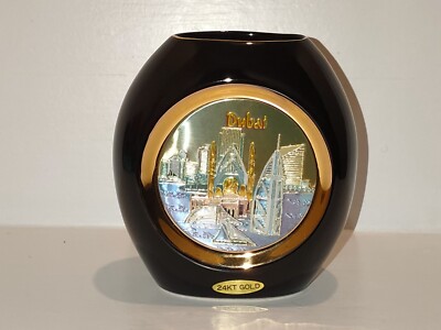 Dubai Chokin kleine Vase 24K Goldrand nagelneu
