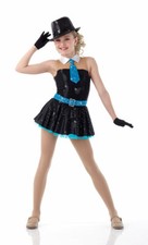 Child XS Christmas Rockette Jazz Dance Costume Dress Blue