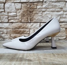 DECOLLETE OFF WHITE SCARPE CON TACCO E PUNTA CALZATURE AUTUNNO INVERNO A908
