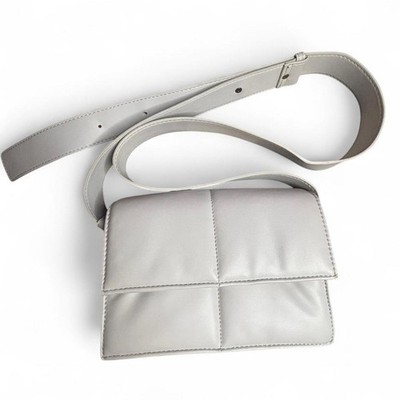 Zara GreyIS white faux leather crossbody bag